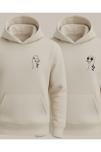 Ebiidesign Ducks Printed Valentine's Day Sweatshirt