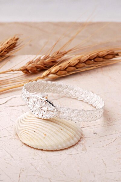 Sümer Telkari Sepet Örgü Hasır Telkari İşlemeli 925 Ayar Gümüş Bilezik 4851