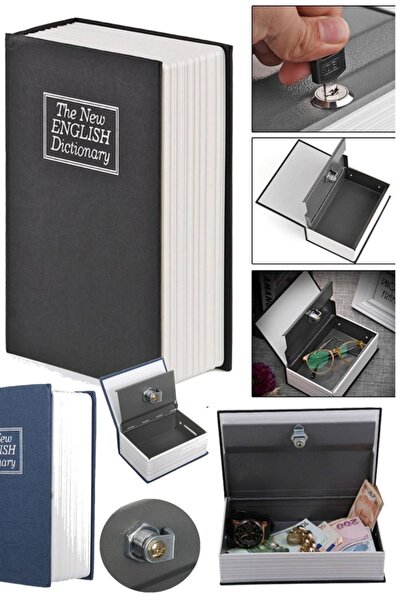 Munico Kasa Şeklinde Gizli Kasa Kitap Büyük Metal Para Boy Hırsız Gizli Kasa ...