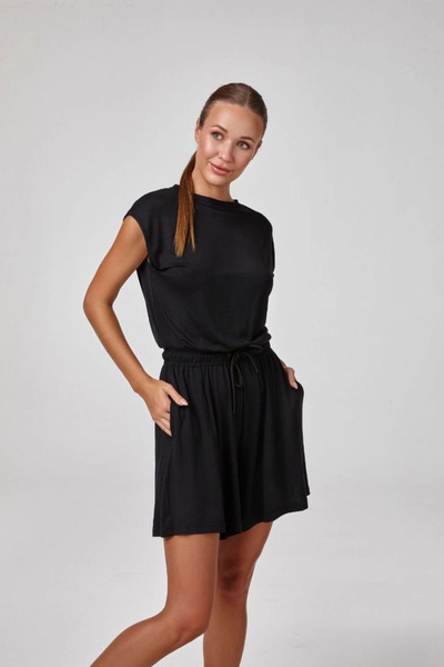 relactive Women's Crew Neck Shorts Jumpsuit