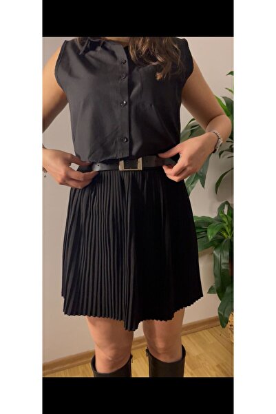 DUUE FASHİON Kadın Piliseli Şortlu Etek