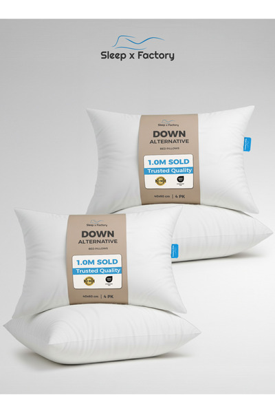 Sleep x Factory COMFORT Hotel Pillow – Microfiber Fill, Soft & Supportive 60×...