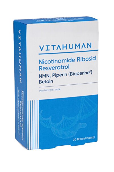 Vitahuman Resveratrol + NR + NMN + Betaine + Piperin | 30 Kapsül Takviye Edic...