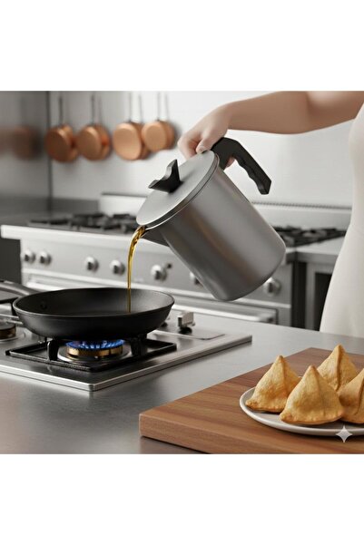 Smart Kitchen 2L Oil Strainer Pot with Fine Mesh Filter