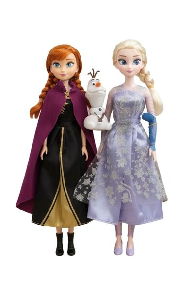 Premium Frozen Princess Anna Elsa Doll Set with Olaf Fashion Dolls