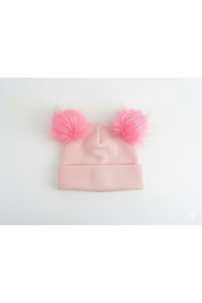 Irmak Ponponlu şeker pembesi başta ağırlık yapmayan kız bere