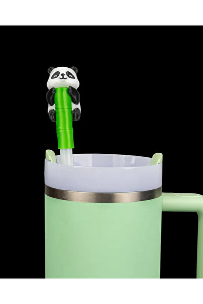 Olivians Coffee Pipetli Termos Kapağı Tembel Panda - Sevimli Tembel Panda Fig...
