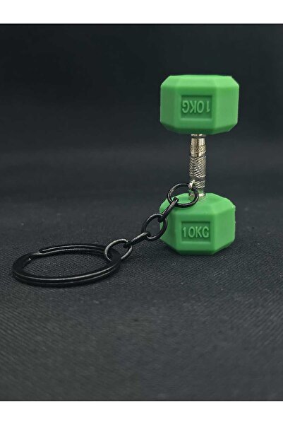 sarıyer silver سلسلة مفاتيح على شكل دمبل أخضر، إكسسوار مجوهرات على شكل دمبل ي...