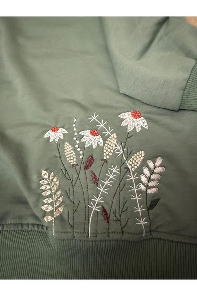 yubistitch Sweat Embroidered Floral Series -2- Green