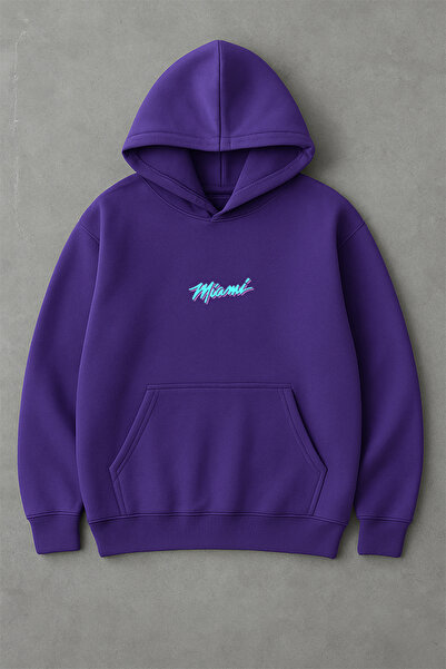 LORVEX Sweatshirt Unisex Oversized Hooded 100% Cotton with Miaami Print