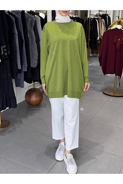 MODA HASEN TAŞLI İNCE MERSERİZE TUNİK