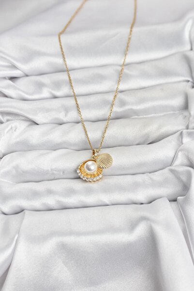 Lisinya سلسلة من الفولاذ 316L باللون الذهبي مع قلادة نسائية من حجر الزركون عل...