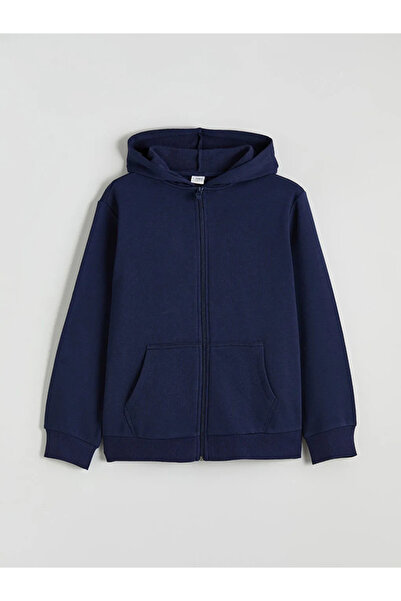 LC Waikiki Lcw Kids Navy Blue Long Sleeve Girls' Zippered Sweatshirt