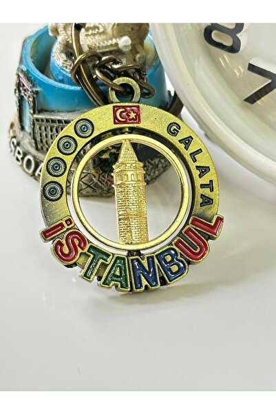 anahtarlık evreni Galata Tower and Istanbul Written Color Metal Keychain – So...