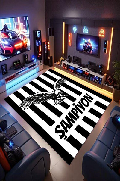 Reyhani Taraftar k1 Desenli Kaymaz Taban Makinede Yıkanabilir Çocuk Gamıng Ha...