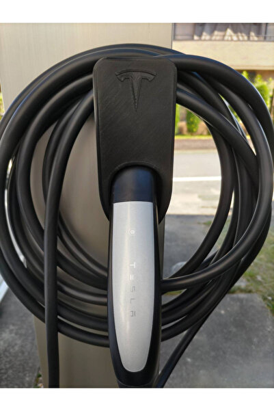 Carbon X Suport de perete pentru cablu incarcare cu mufă TESLA, Negru