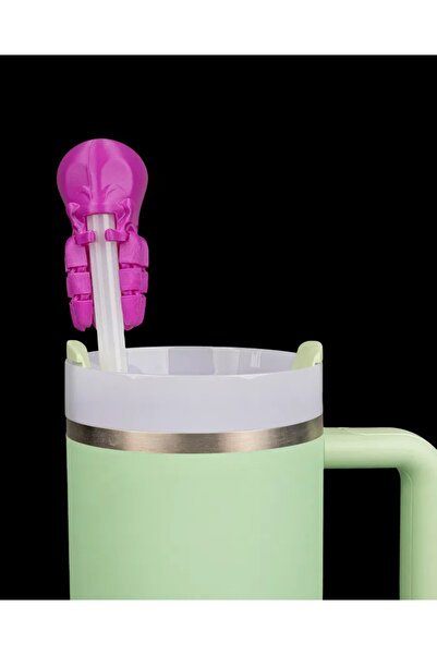 Olivians Coffee Pipetli Termos Kapağı Ahtapot - Sevimli Ahtapot Figürlü Termo...