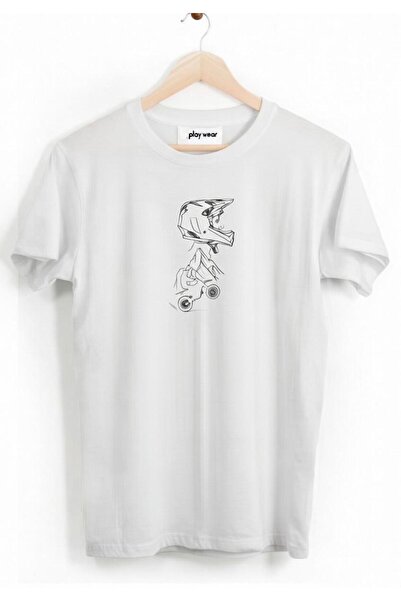 playwear PLAY WEAR Unisex Μπλουζάκι με κοντό μανίκι με στάμπα με σχέδιο κράνο...