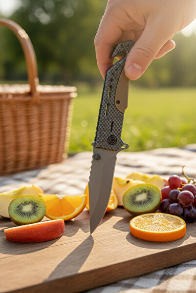 MERTCAN KNİFE Çok Amaçlı Portatif Piknik Ve Kamp Çakısı - Paslanmaz Çelik Kar...