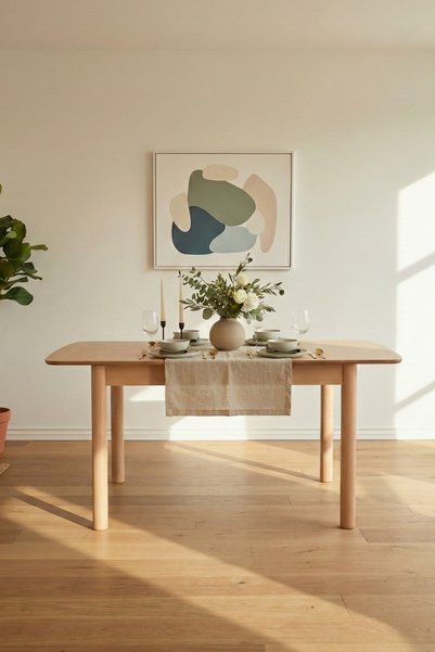 Woodenbend Freya Naturel Ahşap Açılır Mutfak Masa Takımı 80x120 cm – 4 Amerikan Sandalyeli Vintage Tasarım