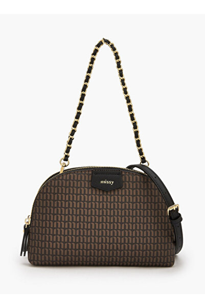 Missy Monogram Print Crossbody Bag with Detachable Strap