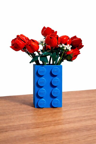 Üçüncü Boyut Baskı Dünyası مزهرية زخرفية بتصميم مكعبات بناء - مزهرية صغيرة لل...