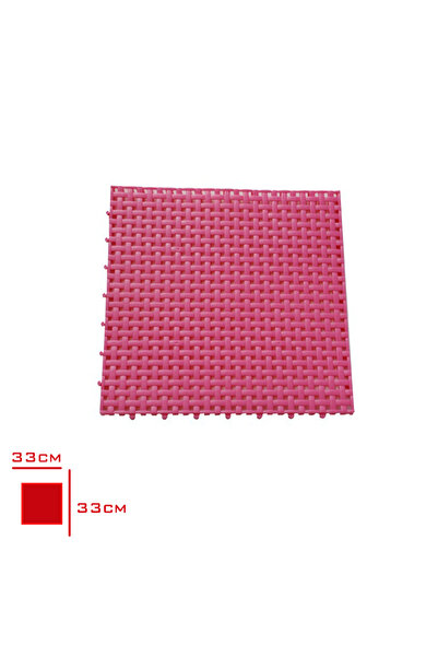 Altınkayaticaret Plastik Geçmeli Pembe Yer Karosu 33*33 Cm 4 Adet Bahçe Balko...
