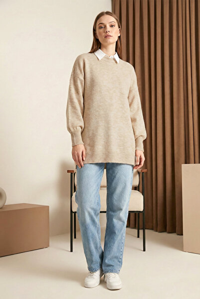 MODAQU Casual Balloon Sleeve Knitwear Sweater - Mink