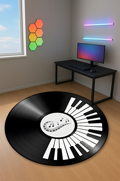 Reyhani Piyano Plak Desenli Kaymaz Taban Makinede Yıkanabilir Banyo Gamıng Ha...