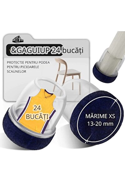 WCIC Silicone Chair Caps, Floor Protection, 24 pcs, Round 19mm, Felt