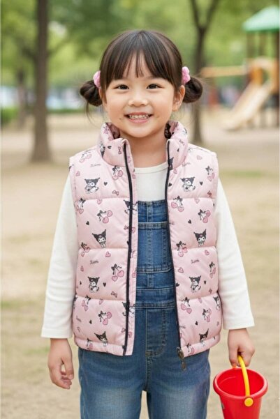 EXTRAÇARŞI سترة كورومي مطبوع القابلة للنفخ للفتيات بعمر 2/5 سنوات