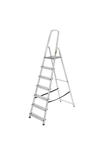 Evelise Scara aluminiu, 6 trepte, platforma, max 125 kg, 2.15 m, Drabest