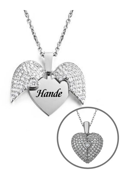 lazerizi Kişiye Özel Yazılı Açılabilir Kalp Kolye