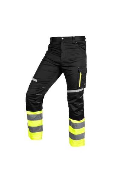 Evelise Pantaloni de lucru, reflectorizanti, negru si galben, model Hi-Vis, m...