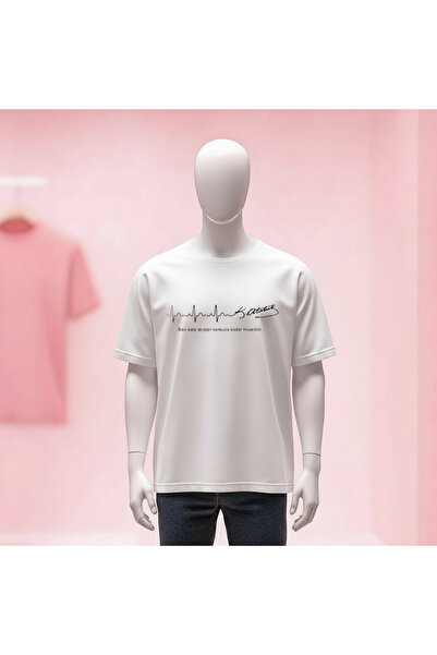 Vordevia Ataturk Printed Crew Neck Wide Fit Unisex Tshirt