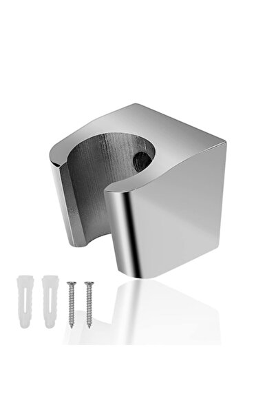 CHSEROK Shower Head Holder, Silver, Zinc Alloy, with Screws, 3.5x3.3x3.1 cm