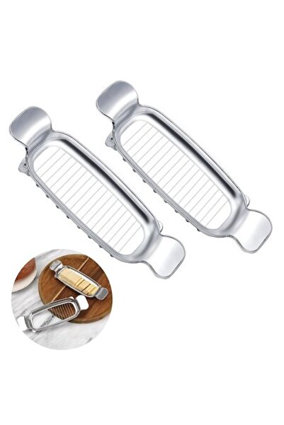 NQEUEPN Feliator de unt, 2 bucăți, aliaj de aluminiu, tăiere precisă, 18 feli...