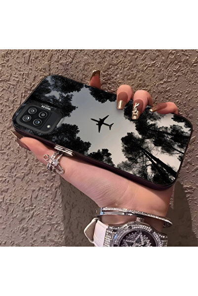 Hontinga حافظة صلبة رفيعة بنمط طائرة مع حماية للكاميرا متوافقة مع هاتف سامسون...