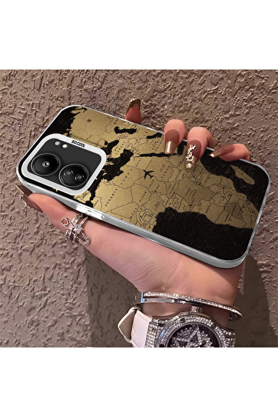 CHICASELUX Poco C65 ile Uyumlu Silikon Kenar Sert Arka İnce Telefon Kılıfı Uç...