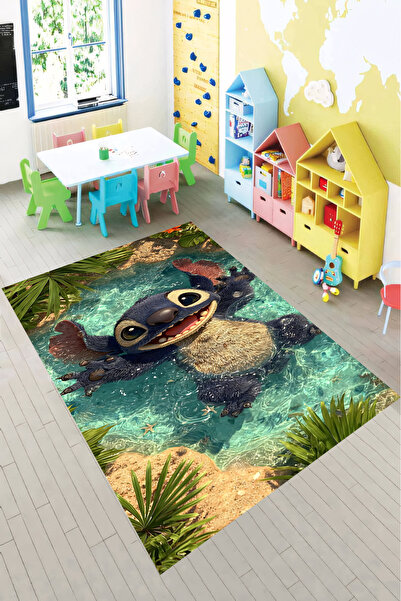 Reyhani Stiç S-4 Desenli Kaymaz Taban Makinede Yıkanabilir Çocuk Gamıng Halıs...