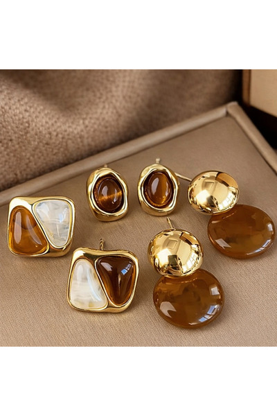 bag and shine Vintage Tiger's Eye 3-Piece Earring Set