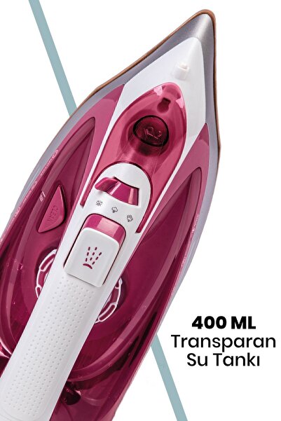 GOLDMASTER 2600 Watt Seramik Ağır Taban Teknolojisi Ile Kolay Kırışık Gideren 180 gr Şok Buharlı Ütü