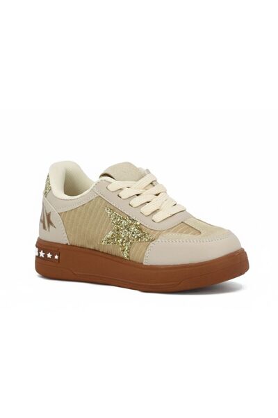 Prokids Kız Çocuk Golden Yıldız Detaylı Günlük Sneaker Spor Ayakkabı