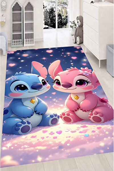 Reyhani Stiç S-5 Desenli Kaymaz Taban Makinede Yıkanabilir Çocuk Gamıng Halıs...