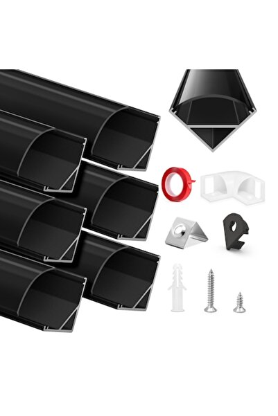 HOMMAND LED Strip Aluminum Profile, 6 Pack 1m V-Shaped