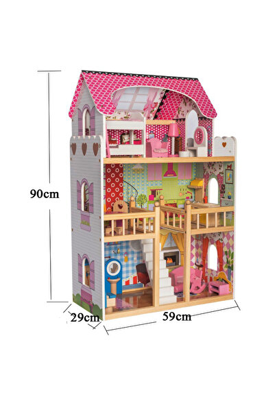 My modern game Interactive wooden dollhouse for children with small furniture...