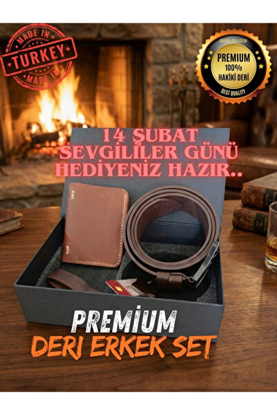 GALORA Genuine Leather Men's Gift Set - Wallet Belt Keychain High Quality (El...