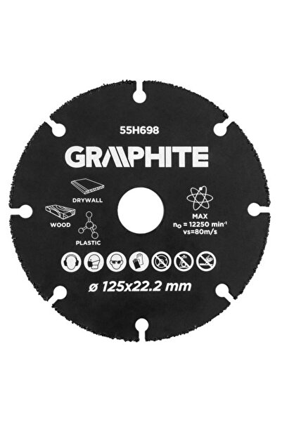 Evelise Disc debitat lemn, plastic, 125x22.2 mm, Graphite