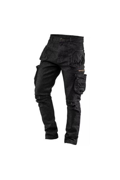 Evelise Παντελόνι εργασίας με 5 τσέπες, μοντέλο DENIM, μαύρο, μέγεθος XXL, NEO