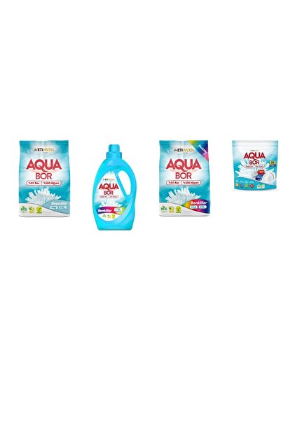 Boron أكوا بور معدن طبيعي 4 كجم أبيض + ألوان سائلة + 4 كجم ألوان + مجموعة أقر...